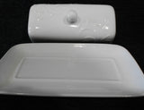 Corelle Boutique CHERISH PORCELAIN COVERED BUTTER DISH Embossed Blossoms
