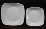 Corelle Square BOUTIQUE CHERISH 9" Lunch OR 10.5" Dinner Plate *White Embossed