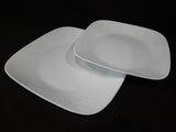 Corelle Square BOUTIQUE CHERISH 9" Lunch OR 10.5" Dinner Plate *White Embossed