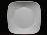 Corelle Square BOUTIQUE CHERISH 9" Lunch OR 10.5" Dinner Plate *White Embossed