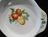 ❤️ NEW Corelle 9" CHUTNEY PIE PLATE Fruit White Stoneware Handles Deep Dish