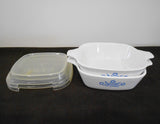 ❤️ 4-pc Corningware BLUE CORNFLOWER Pyroceram Petite Pans P41 DISHES & COVERS