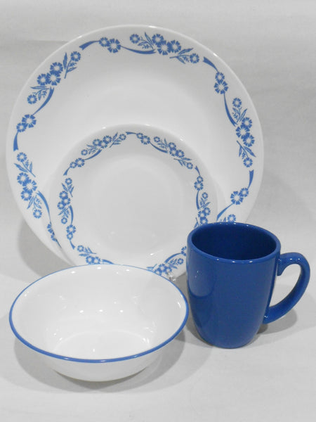 ❤ NEW 16-pc Corelle CORNFLOWER BLUE Dinnerware Set /Corningware 60th Anniversary