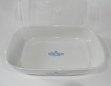 ❤️ CORNING Anniversary 3-Qt CORNFLOWER BLUE Stoneware Baker *CASSEROLE & COVER