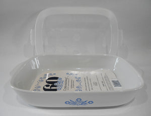 ❤️ CORNING Anniversary 3-Qt CORNFLOWER BLUE Stoneware Baker *CASSEROLE & COVER