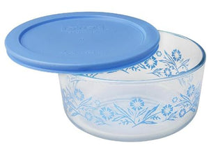 ❤️ New Pyrex CORNFLOWER BLUE 4-Cup Glass Storage Bowl & Cover w/Tags