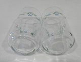 ❤️ 2 HTF Corelle COUNTRY COTTAGE  6-oz JUICE GLASSES Blue Green Hearts