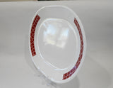 ❤️ 1 Corelle RED CRIMSON TRELLIS 12x10 Serving PLATTER Oblong Entree Chop Plate