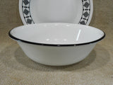 12-pc Corelle CUSCO DINNERWARE SET Plates Bowls *Black Bohemian Textiles Abstract Sketches