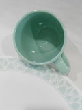 ❤️ Corelle DELANO 11-oz STONEWARE MUG 4" Coffee CUP Aqua Blue Sea Mist Green