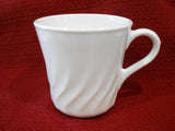 🍂 New CORELLE Corning ENHANCEMENTS Swirl 9-oz CUP Vitrelle White Glass Mug