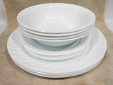 12-pc Corelle ENHANCEMENTS White DINNERWARE SET Dinner Bread PLATE Soup BOWL