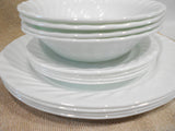12-pc Corelle ENHANCEMENTS White DINNERWARE SET Dinner Bread PLATE Soup BOWL