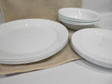 12-pc Corelle ENHANCEMENTS White DINNERWARE SET Dinner Bread PLATE Soup BOWL