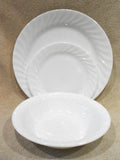 12-pc Corelle ENHANCEMENTS White DINNERWARE SET Dinner Bread PLATE Soup BOWL