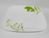 ❤️ CORELLE Square EUROPEAN HERBS 10.5" DINNER PLATE Asian Garden Green