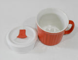 ❤️ 1 HTF Corningware VERMILLION ORANGE RED 20-oz MEAL MUG French White Pop-Ins