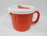 ❤️ 1 HTF Corningware VERMILLION ORANGE RED 20-oz MEAL MUG French White Pop-Ins