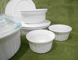 ❤️ NEW 12-pc Corningware FRENCH WHITE Bakeware Set w/ Glass & Plastic Covers
