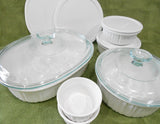 ❤️ NEW 12-pc Corningware FRENCH WHITE Bakeware Set w/ Glass & Plastic Covers