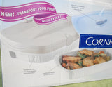 ❤️ NEW Corningware French White 9x13 STONEWARE DISH & Cover in THERMAL CARRIER