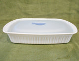 ❤️ NEW Corningware French White 9x13 STONEWARE DISH & Cover in THERMAL CARRIER