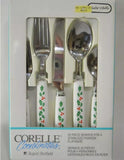 ❤️ 20-pc Corelle WINTER HOLLY FLATWARE SET Christmas Holiday Seasonal Red Green