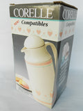 ❤️ NEW Corelle FOREVER YOURS Pink Hearts 1-Qt Thermal SERVING CARAFE Hot Cold Coffee Tea