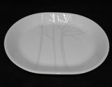 ❤️ Corelle FROST 12x10 SERVING PLATTER Chop Plate White Trees Silver Moonbeams