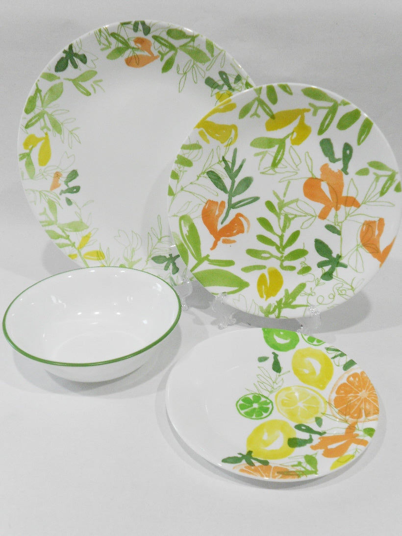 ❤️ 16-pc CORELLE Contemporary Fruit DINNERWARE SET Citrus