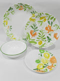 ❤️ 16-pc CORELLE Contemporary Fruit DINNERWARE SET Citrus & Foliage Lemon Lime Orange