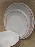 ❤️ NEW 12-pc Corelle FUSION CHILI RED Dinnerware Set *Inspired by Folk Art patterns