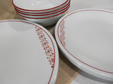 ❤️ NEW 12-pc Corelle FUSION CHILI RED Dinnerware Set *Inspired by Folk Art patterns