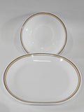 ❤️ 2-pc CORELE Halloween 1 Qt SERVING BOWL & PLATTER Orange Black Bands