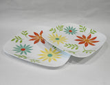 ❤️ NEW Corelle Square HAPPY DAYS Choose DINNER or LUNCH PLATE Retro Flower Power