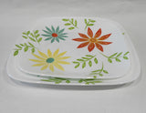 ❤️ NEW Corelle Square HAPPY DAYS Choose DINNER or LUNCH PLATE Retro Flower Power