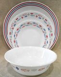 1 Corelle HARBOR TOWN 10.25" DINNER PLATE *Red Blue Fish Nautical Coastal Ocean