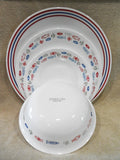 1 Corelle HARBOR TOWN 10.25" DINNER PLATE *Red Blue Fish Nautical Coastal Ocean