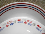 1 Corelle HARBOR TOWN 10.25" DINNER PLATE *Red Blue Fish Nautical Coastal Ocean