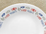1 Corelle HARBOR TOWN 6.75" BREAD PLATE *Red Blue Fish Nautical Coastal Ocean