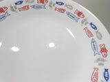 1 Corelle HARBOR TOWN 6.75" BREAD PLATE *Red Blue Fish Nautical Coastal Ocean