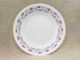 1 Corelle HARBOR TOWN 6.75" BREAD PLATE *Red Blue Fish Nautical Coastal Ocean