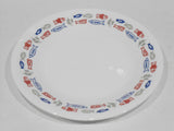 ❤️ Corelle HARBOR TOWN 6.75" BREAD PLATE *Red Blue Fish Nautical Coastal Ocean