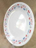 1 Corelle HARBOR TOWN 8.5" LUNCH PLATE *Red Blue Fish Nautical Coastal Ocean