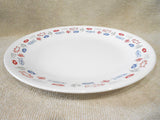 1 Corelle HARBOR TOWN 8.5" LUNCH PLATE *Red Blue Fish Nautical Coastal Ocean