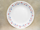 1 Corelle HARBOR TOWN 8.5" LUNCH PLATE *Red Blue Fish Nautical Coastal Ocean