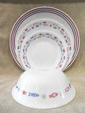 1 Corelle HARBOR TOWN 10.25" DINNER PLATE *Red Blue Fish Nautical Coastal Ocean