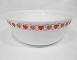 ❤️ 4-pc CORELLE MilkGlass RED HEARTS BOWL SET 46-oz Serving & 12-oz / Valentine