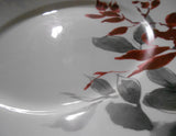 ❤️ 1 Corelle Round KYOTO LEAVES 10.75" DINNER PLATE *Japanese Garden Red Gray