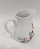 CORELLE Coordinate KYOTO LEAVES Porcelain CREAM & SUGAR BOWL SET Red Gray Leaves